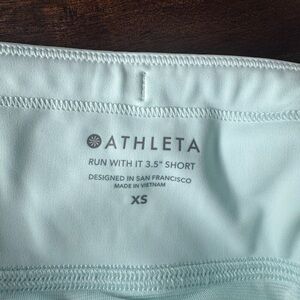 Athleta Sky Blue Run With It Shorts-like new. Worn a couple of times.
